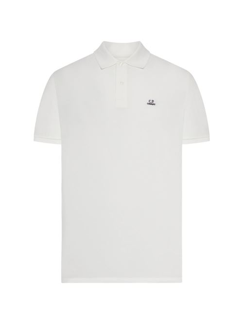 Polo uomo mezza manica bianca con patch logo CP COMPANY | RCCMPL721A005263W103